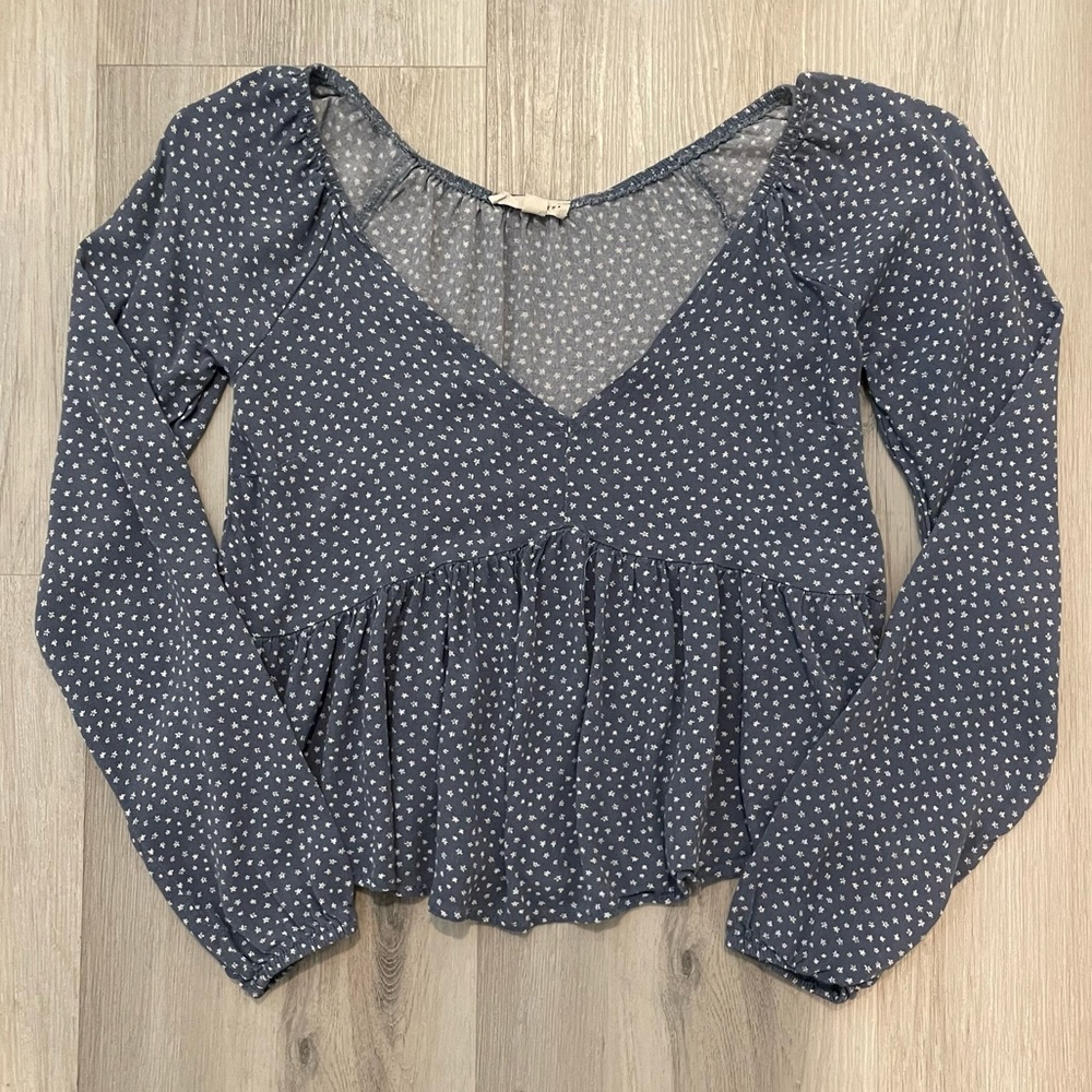 Pacsun LA Hearts Blue Floral Top